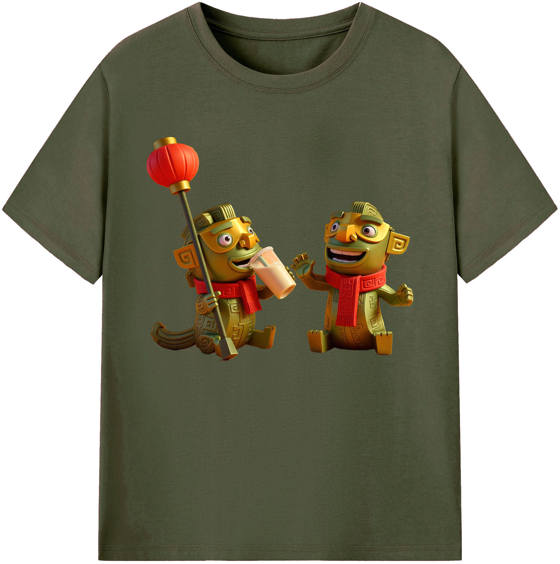 （画像用） Ne Zha 2 ナタ 魔童の大暴れ 綿100％ メンズ半袖Tシャツ｜肌触りやわらか＆通気性